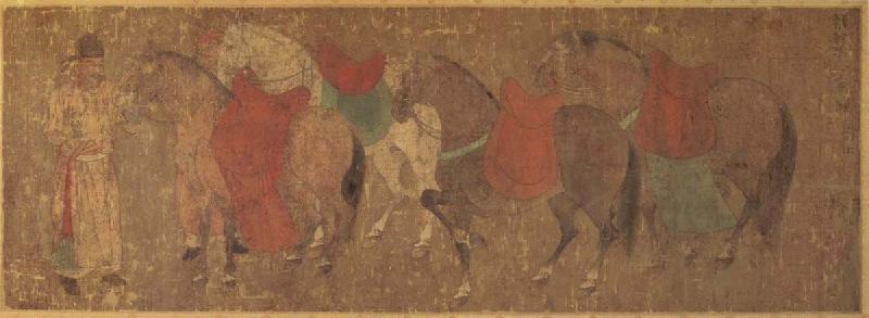 unknow artist Reitknecht with horses seaweed-dynasty oil painting image